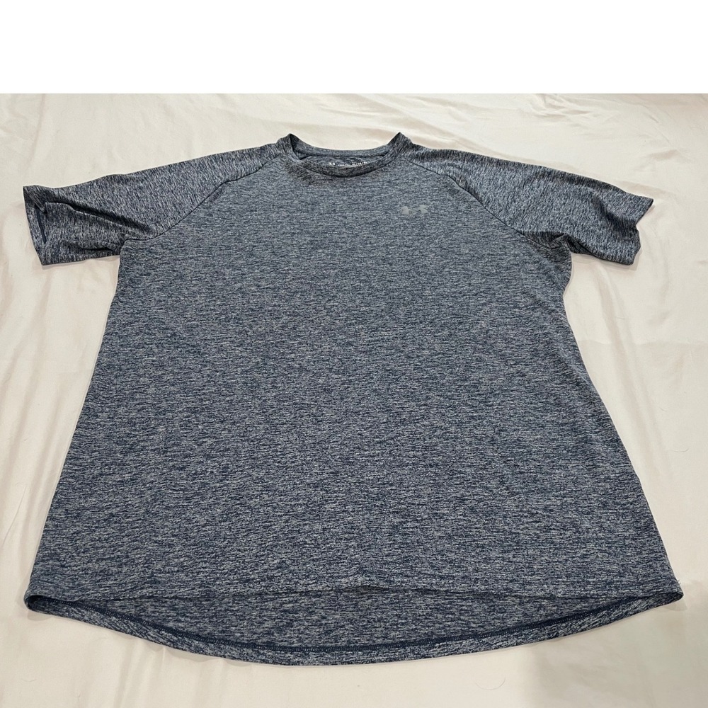 Under Armour Mens XL Tall Tech Tee Navy Blue Space Dye Heather Performance Shirt